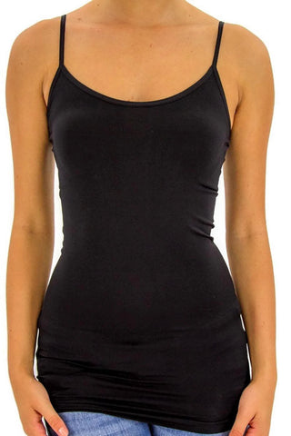 Black Seamless Basic Nylon Tank Top - Forever Dream Boutique